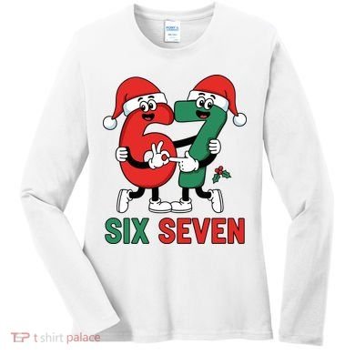 Six Seven 6-7 67 Christmas Funny Cute Women's Long Sleeve Shirt