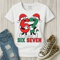 Six Seven 6-7 67 Christmas Funny Cute Women's T-Shirt thumb 3