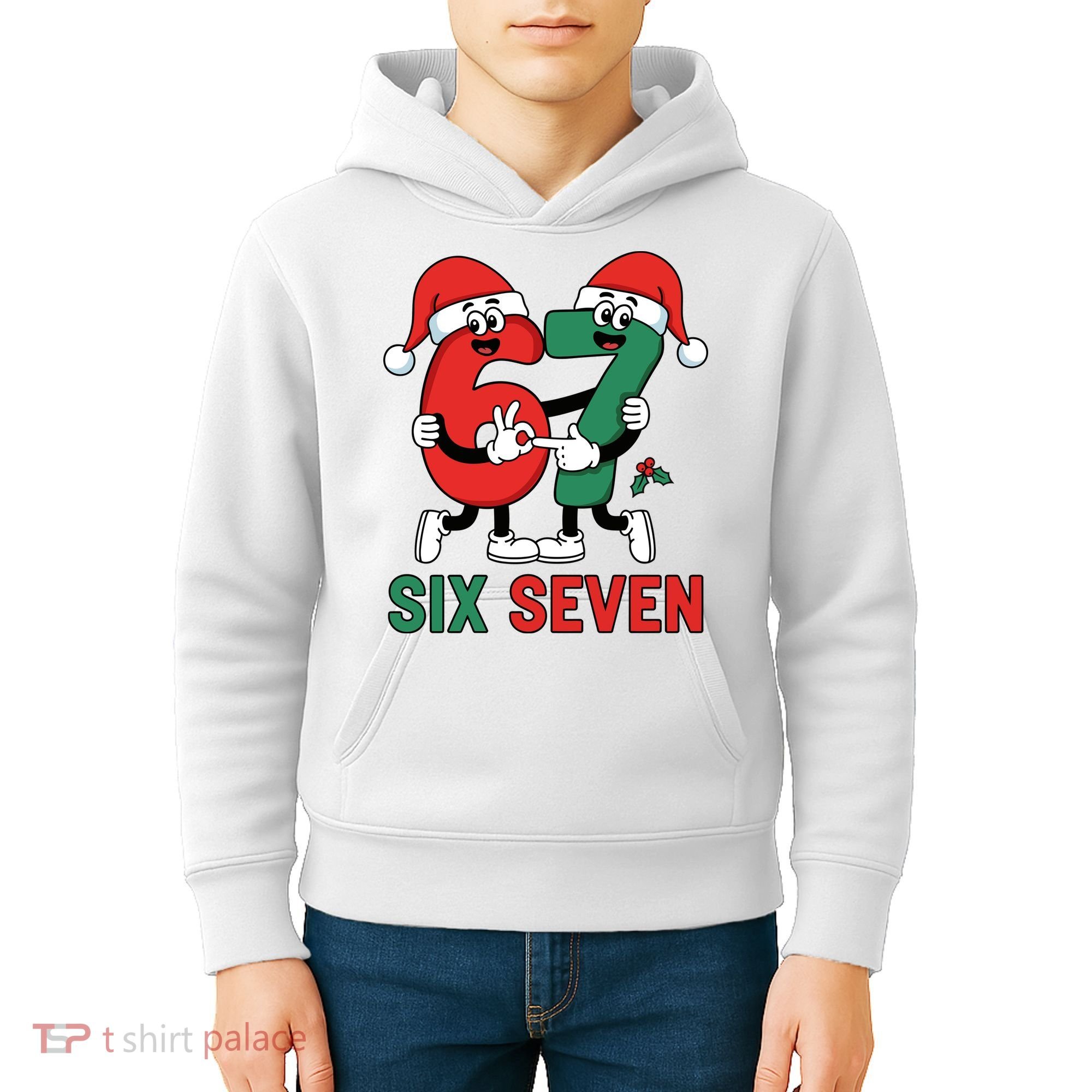 Six Seven 6-7 67 Christmas Funny Cute Kids Hoodie