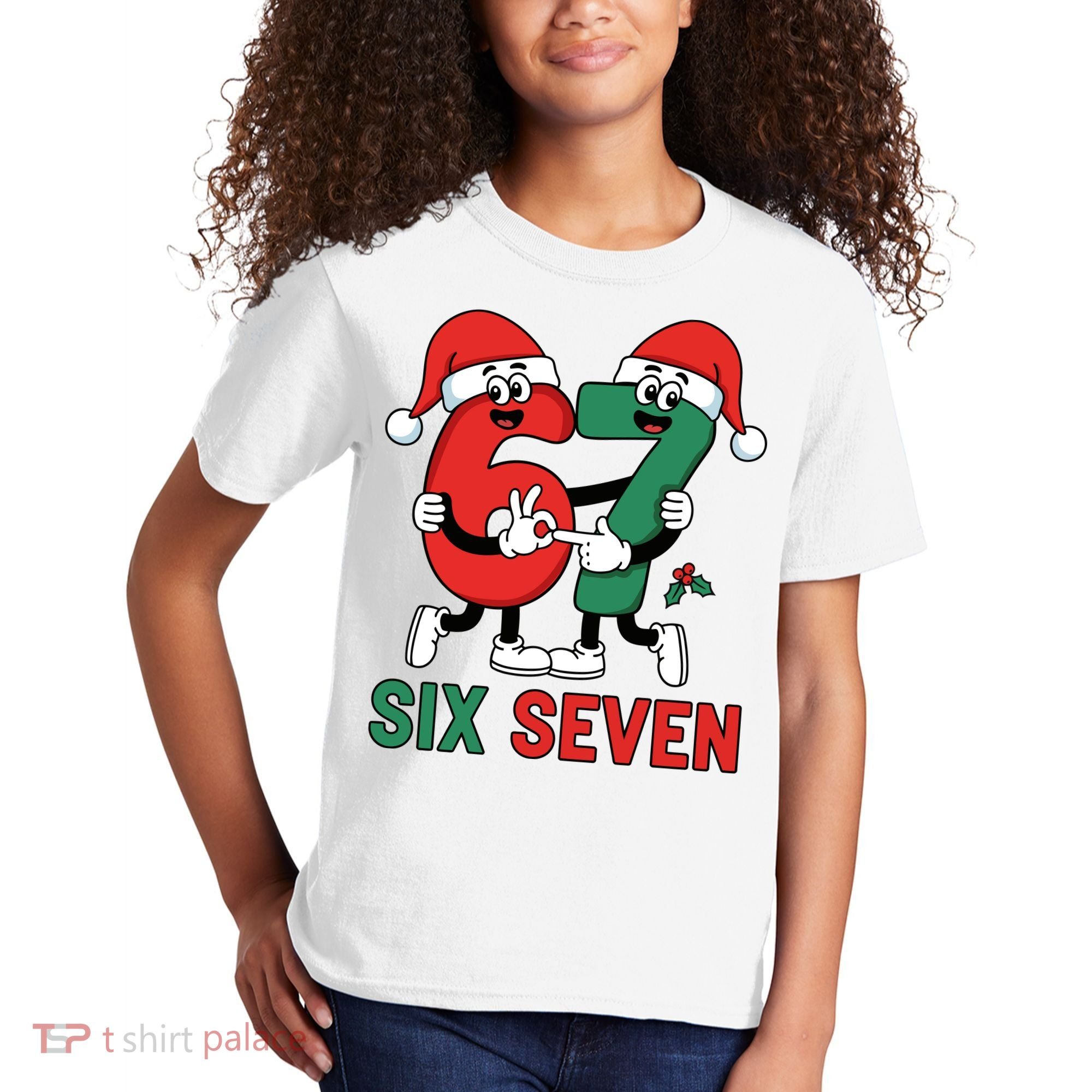 Six Seven 6-7 67 Christmas Funny Cute Kids T-Shirt