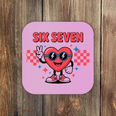 Six Seven 6-7 Valentines Day Coaster