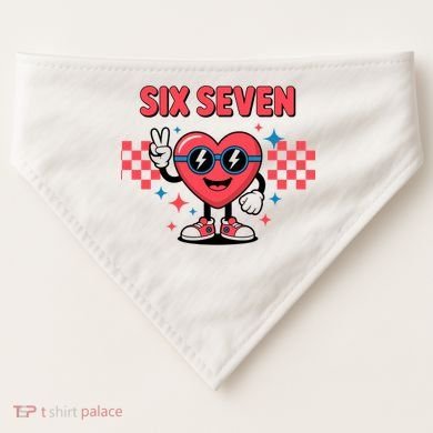 Six Seven 6-7 Valentines Day USA-Made Doggie Bandana