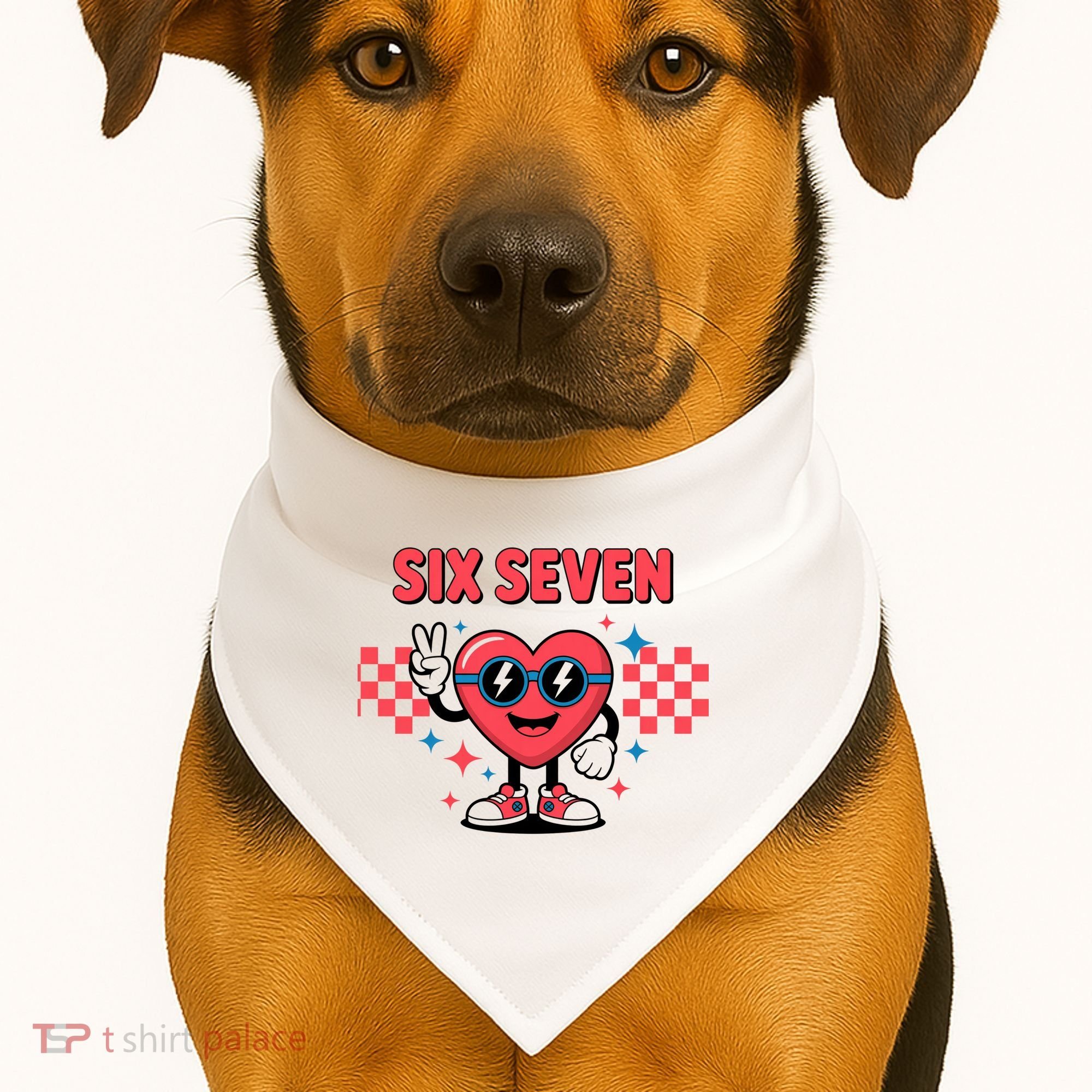 Six Seven 6-7 Valentines Day USA-Made Doggie Bandana