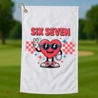 Six Seven 6-7 Valentines Day Golf Towel thumb 1