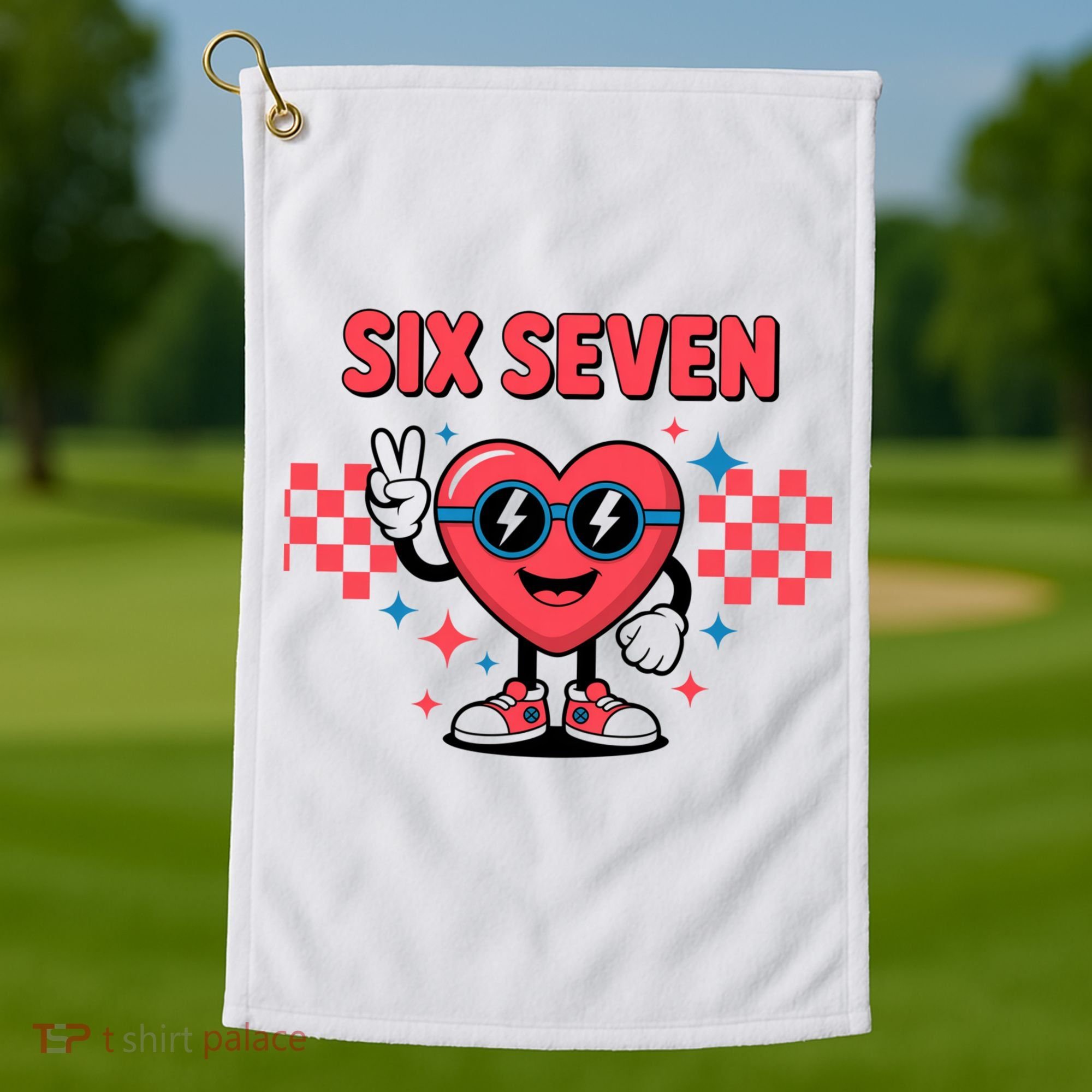 Six Seven 6-7 Valentines Day Golf Towel