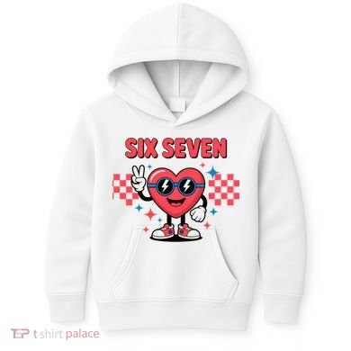 Six Seven 6-7 Valentines Day Kids Hoodie
