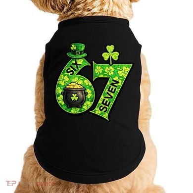 Six Seven 6-7 St Patricks Day 67 Paddys Meme Doggie Tank