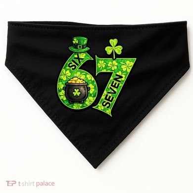 Six Seven 6-7 St Patricks Day 67 Paddys Meme USA-Made Doggie Bandana