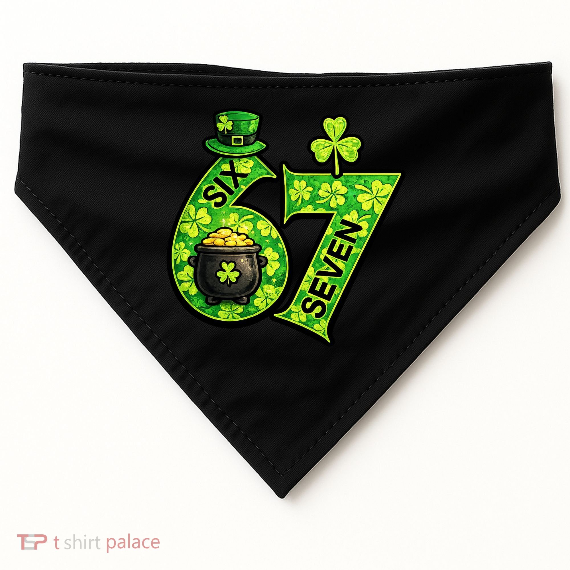 Six Seven 6-7 St Patricks Day 67 Paddys Meme USA-Made Doggie Bandana