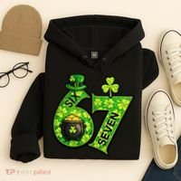 Six Seven 6-7 St Patricks Day 67 Paddys Meme Hoodie thumb 4