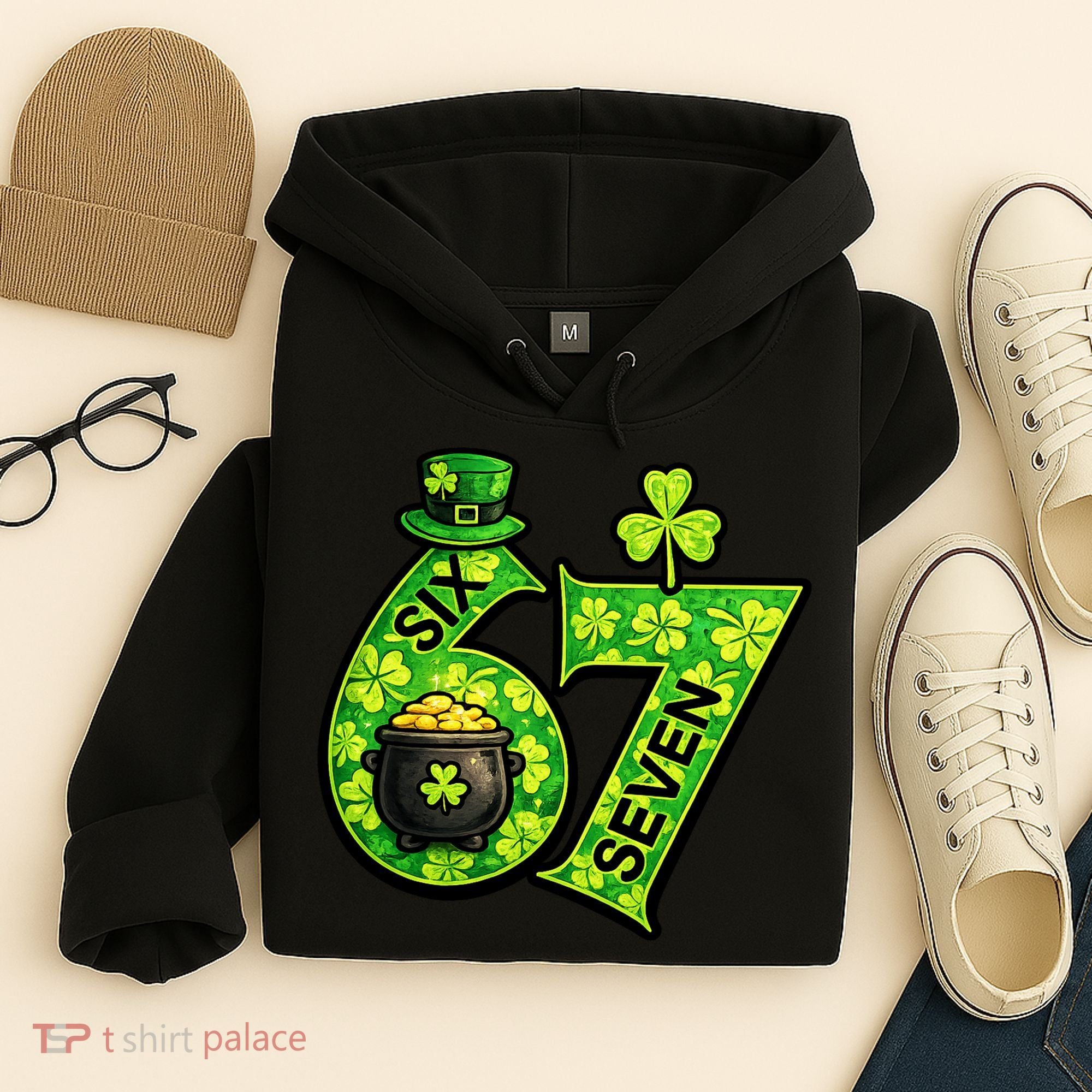 Six Seven 6-7 St Patricks Day 67 Paddys Meme Hoodie