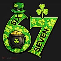 Six Seven 6-7 St Patricks Day 67 Paddys Meme Long Sleeve Shirt thumb 2