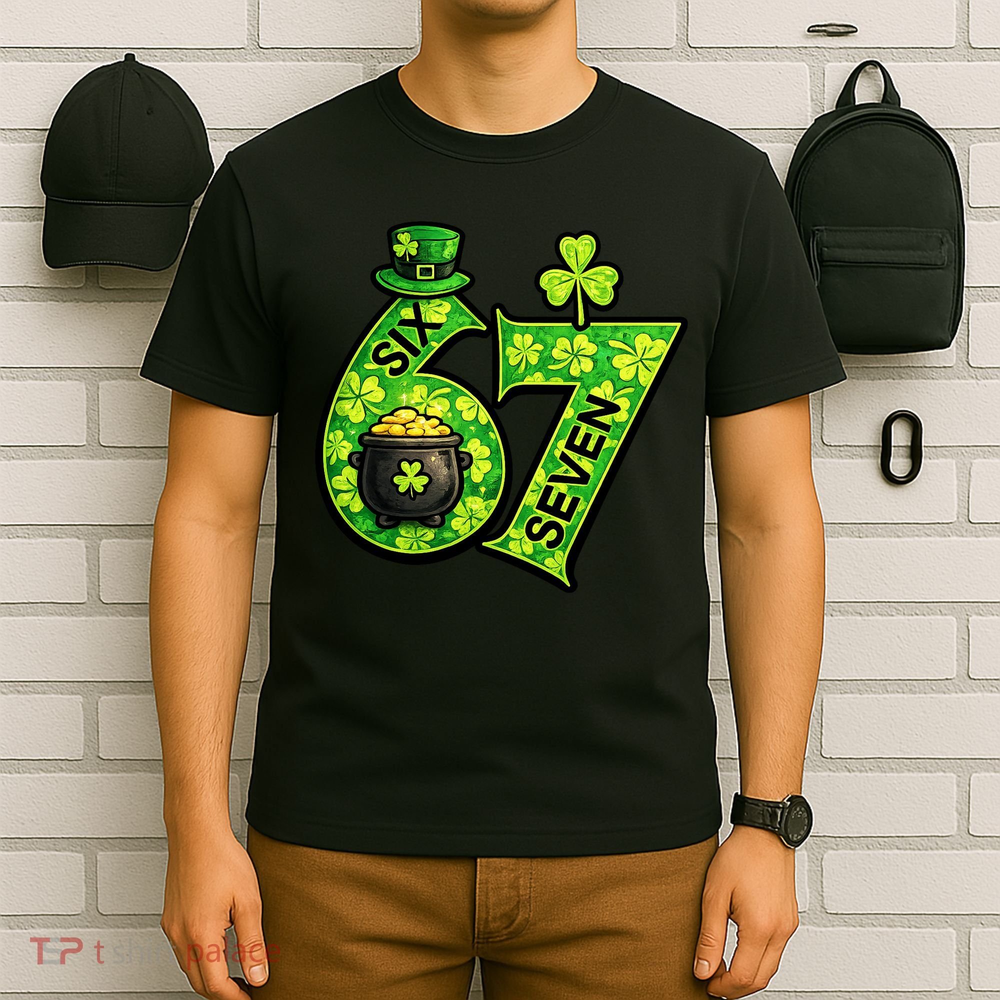 Six Seven 6-7 St Patricks Day 67 Paddys Meme T-Shirt