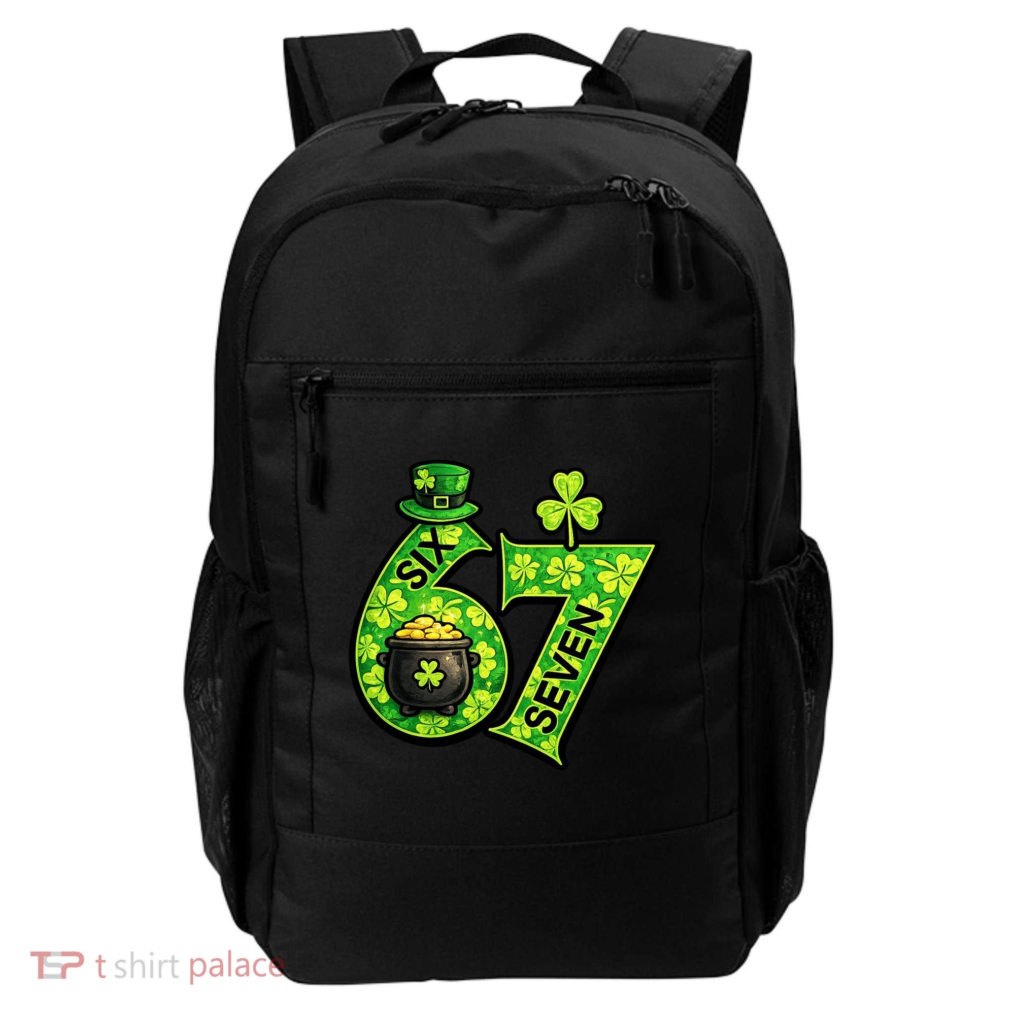 Six Seven 6-7 St Patricks Day 67 Paddys Meme Backpack