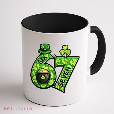 Six Seven 6-7 St Patricks Day 67 Paddys Meme Coffee Mug back