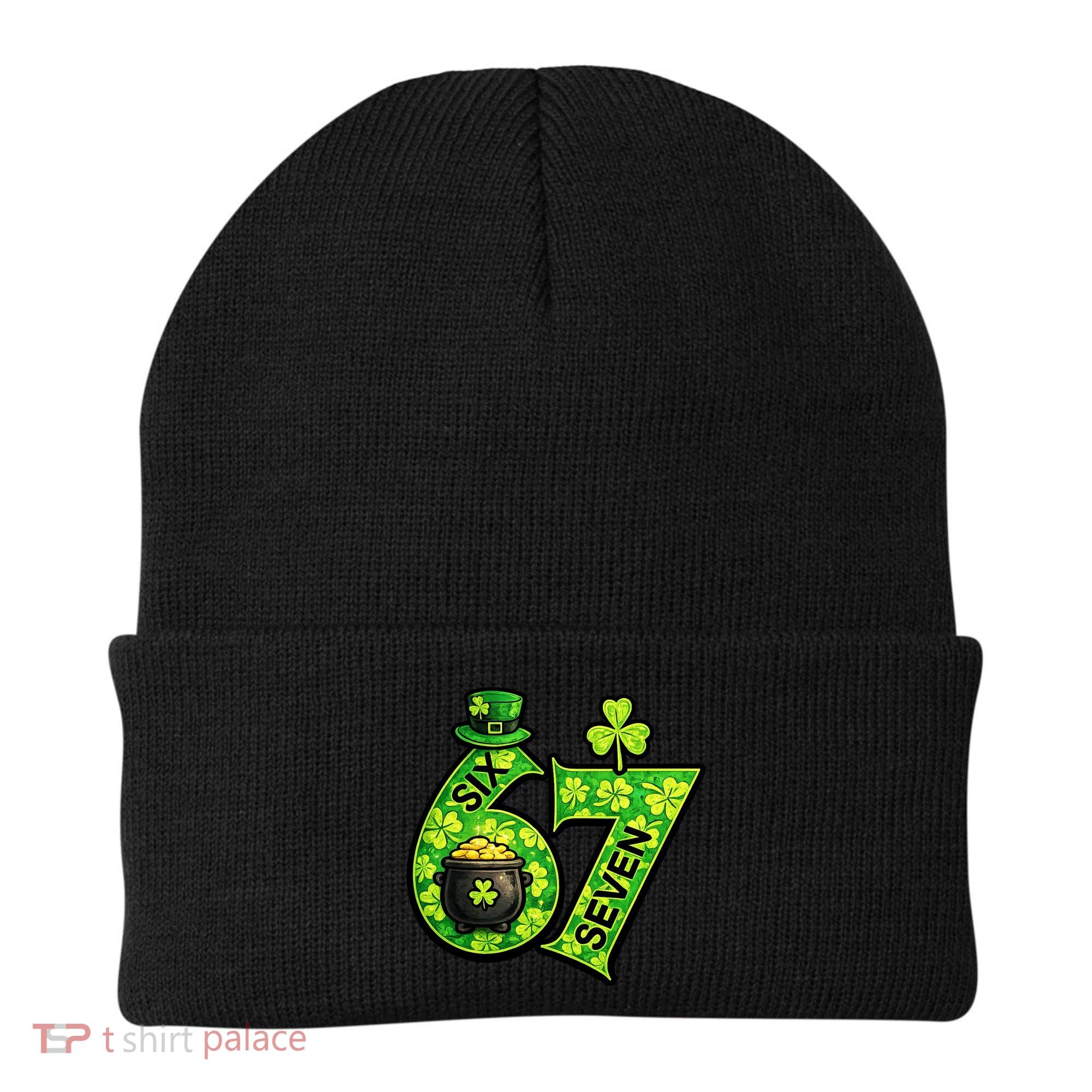 Six Seven 6-7 St Patricks Day 67 Paddys Meme Beanie