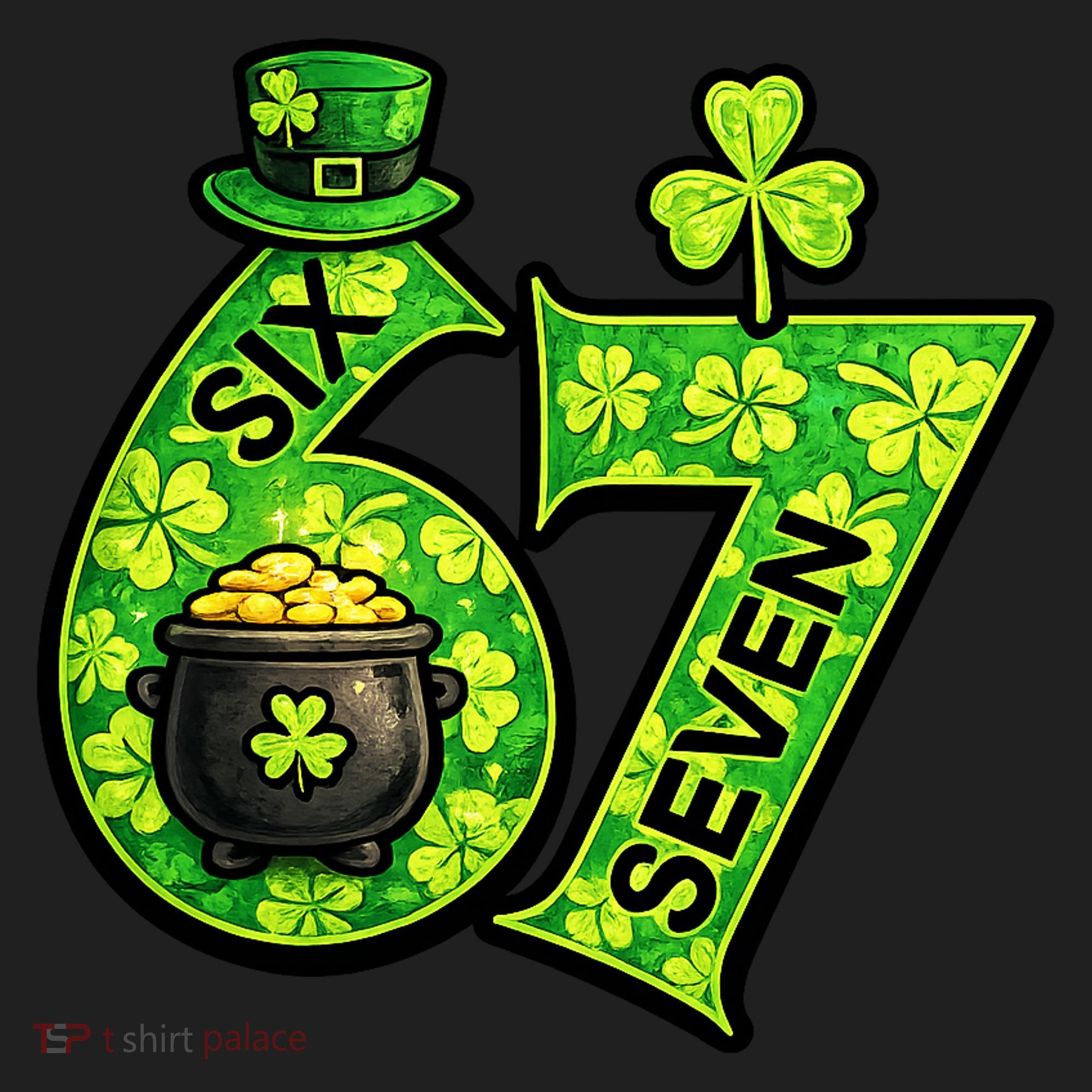Six Seven 6-7 St Patricks Day 67 Paddys Meme Beanie