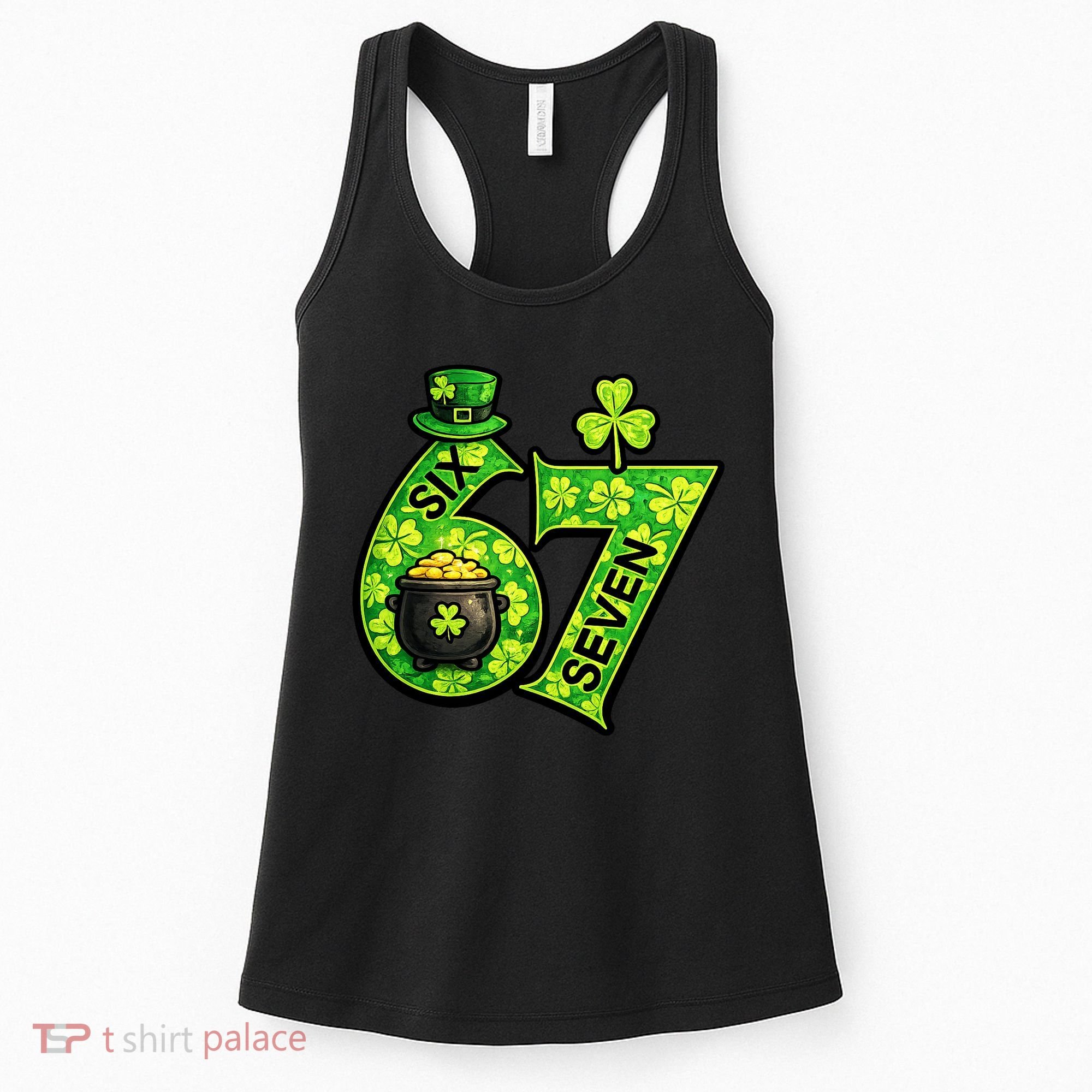 Six Seven 6-7 St Patricks Day 67 Paddys Meme Women's Tank Top