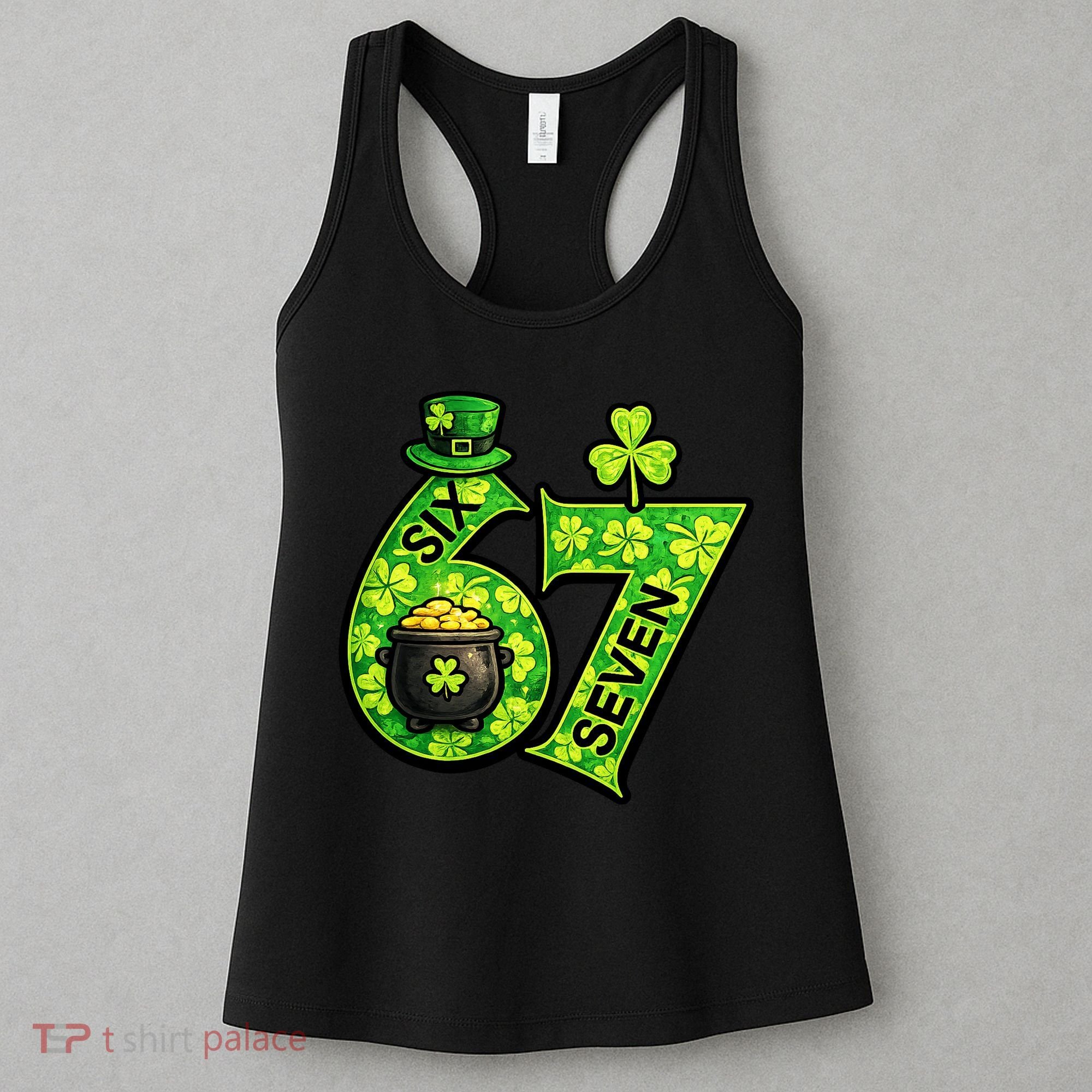 Six Seven 6-7 St Patricks Day 67 Paddys Meme Women's Tank Top
