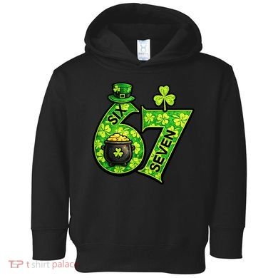 Six Seven 6-7 St Patricks Day 67 Paddys Meme Toddler Hoodie