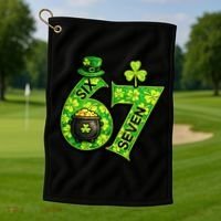 Six Seven 6-7 St Patricks Day 67 Paddys Meme Golf Towel thumb 1