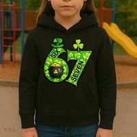 Six Seven 6-7 St Patricks Day 67 Paddys Meme Kids Hoodie thumb 3