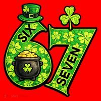 Six Seven 6-7 St Patricks Day 67 Paddys Meme Santa Hat thumb 1