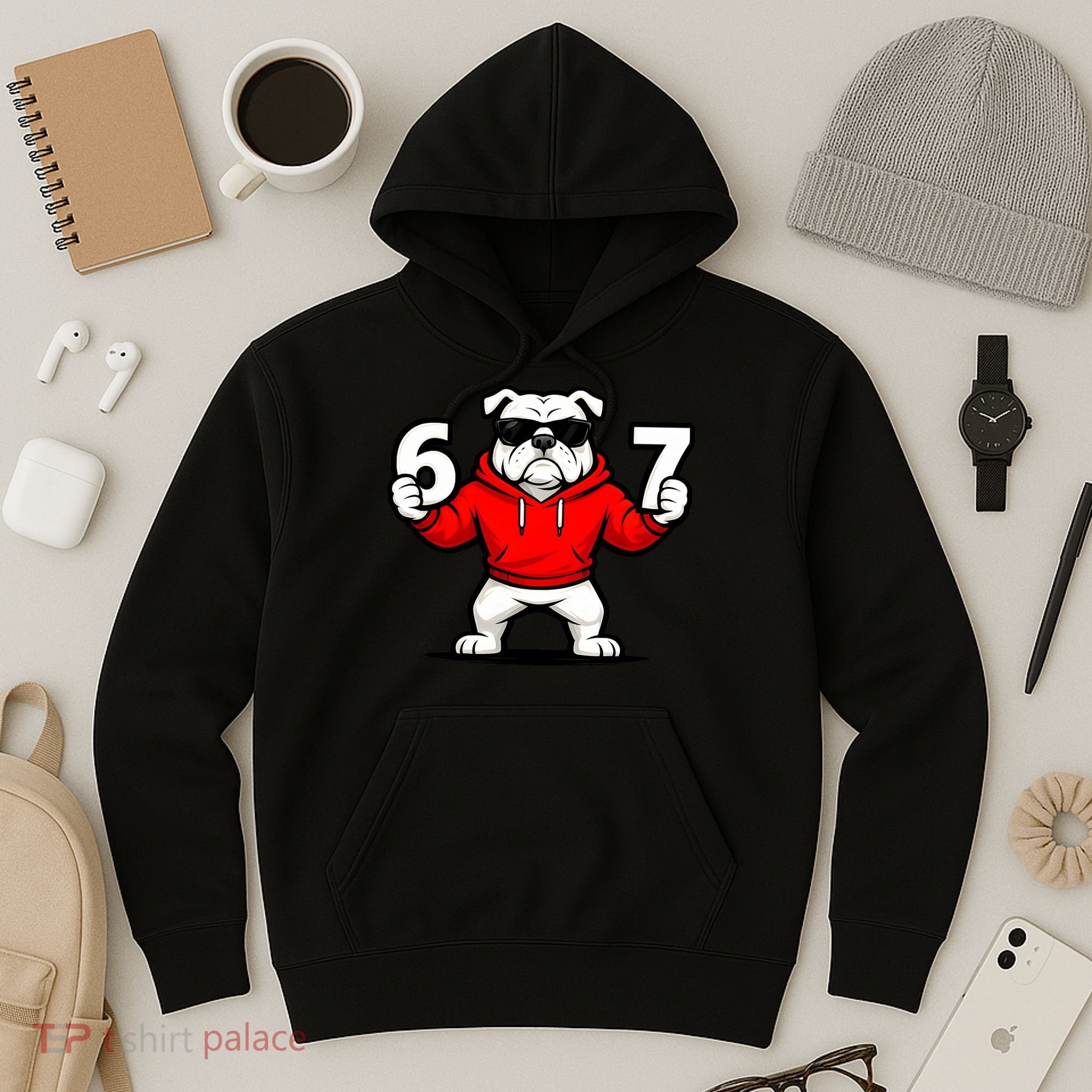 Six Seven 67 Meme Bulldogs Number 6 And 7 Hoodie