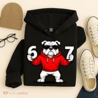 Six Seven 67 Meme Bulldogs Number 6 And 7 Hoodie thumb 4