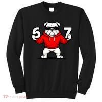 Six Seven 67 Meme Bulldogs Number 6 And 7 Sweatshirt thumb 0