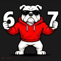 Six Seven 67 Meme Bulldogs Number 6 And 7 Sweatshirt thumb 3