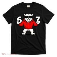Six Seven 67 Meme Bulldogs Number 6 And 7 T-Shirt thumb 0