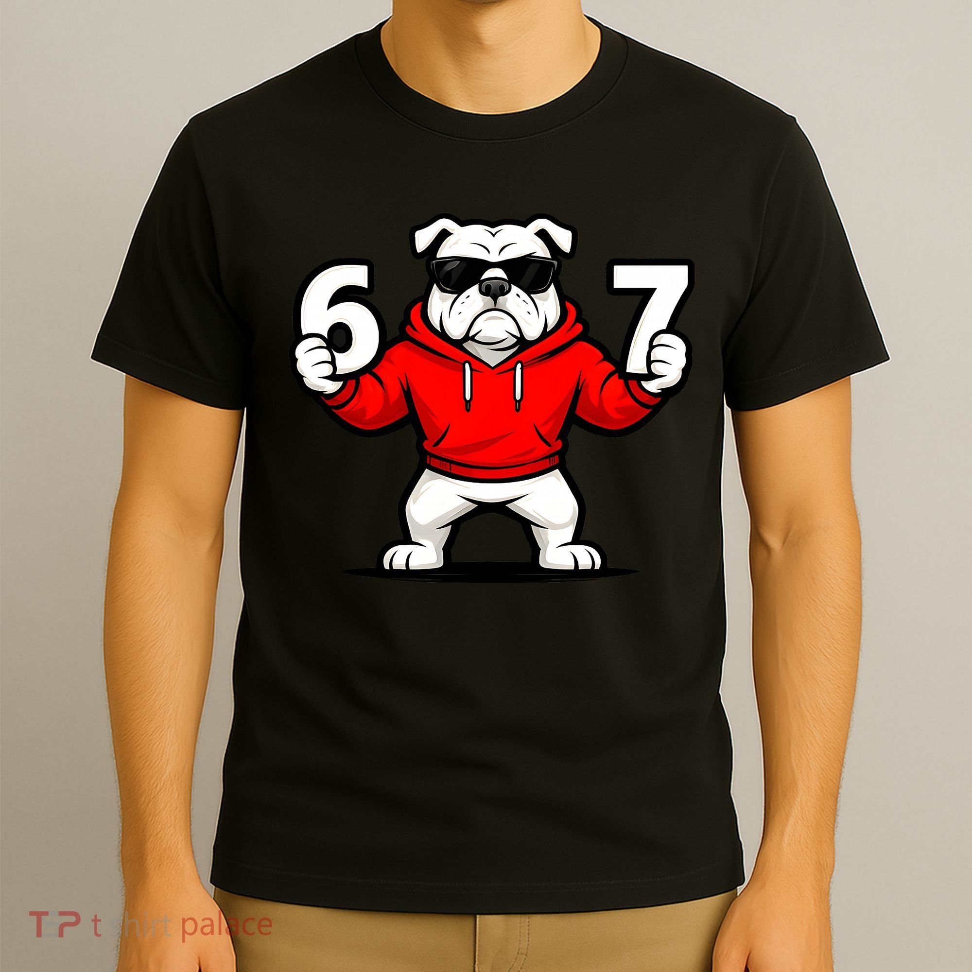 Six Seven 67 Meme Bulldogs Number 6 And 7 T-Shirt