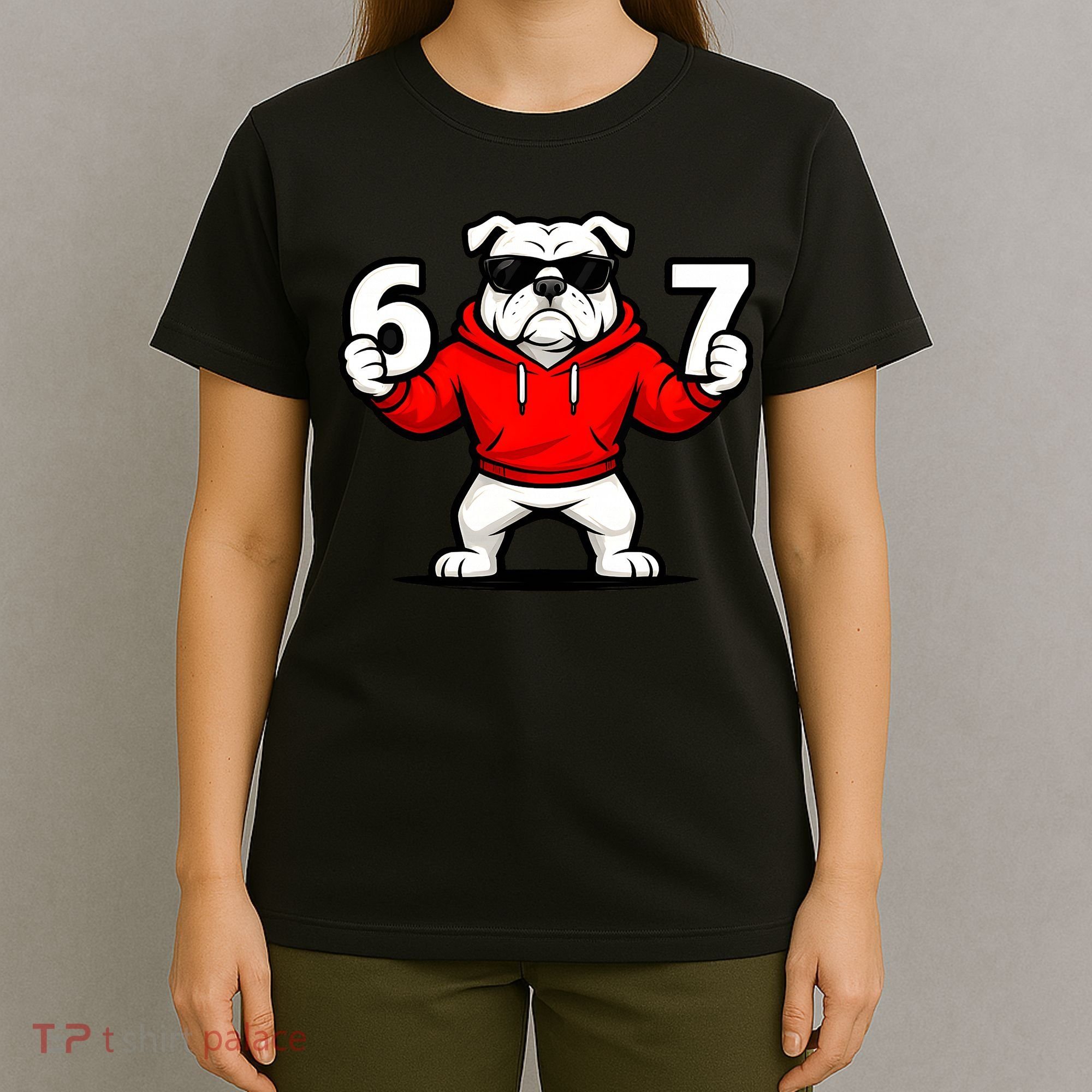 Six Seven 67 Meme Bulldogs Number 6 And 7 T-Shirt