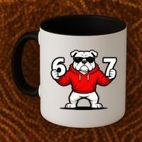 Six Seven 67 Meme Bulldogs Number 6 And 7 Coffee Mug thumb 2