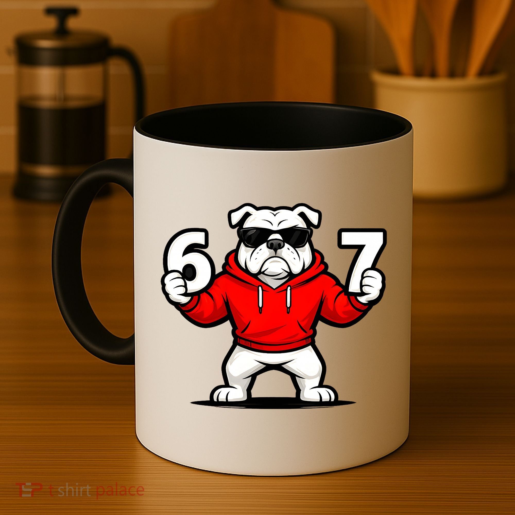 Six Seven 67 Meme Bulldogs Number 6 And 7 Coffee Mug