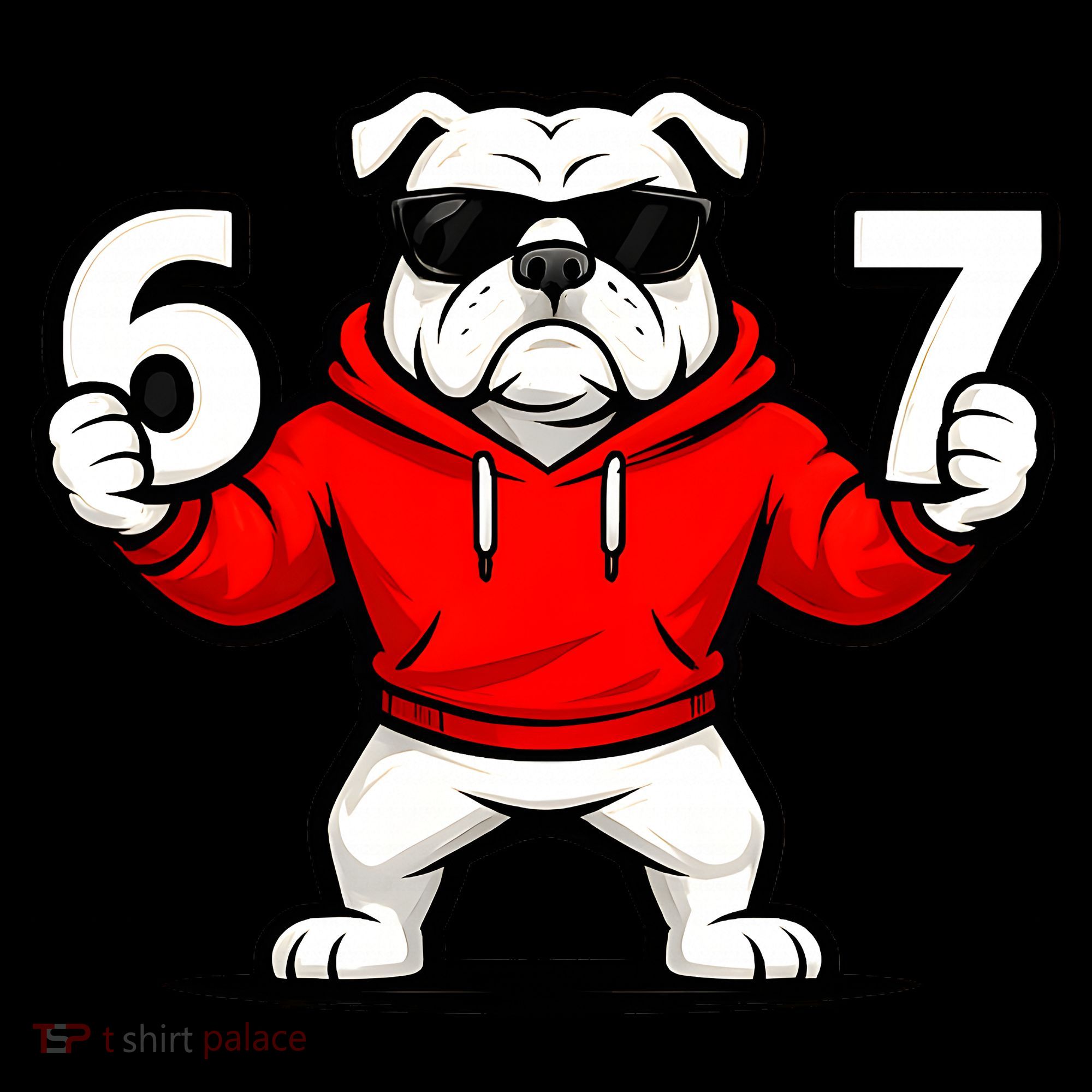 Six Seven 67 Meme Bulldogs Number 6 And 7 Women's Hoodie