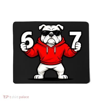 Six Seven 67 Meme Bulldogs Number 6 And 7 Mousepad