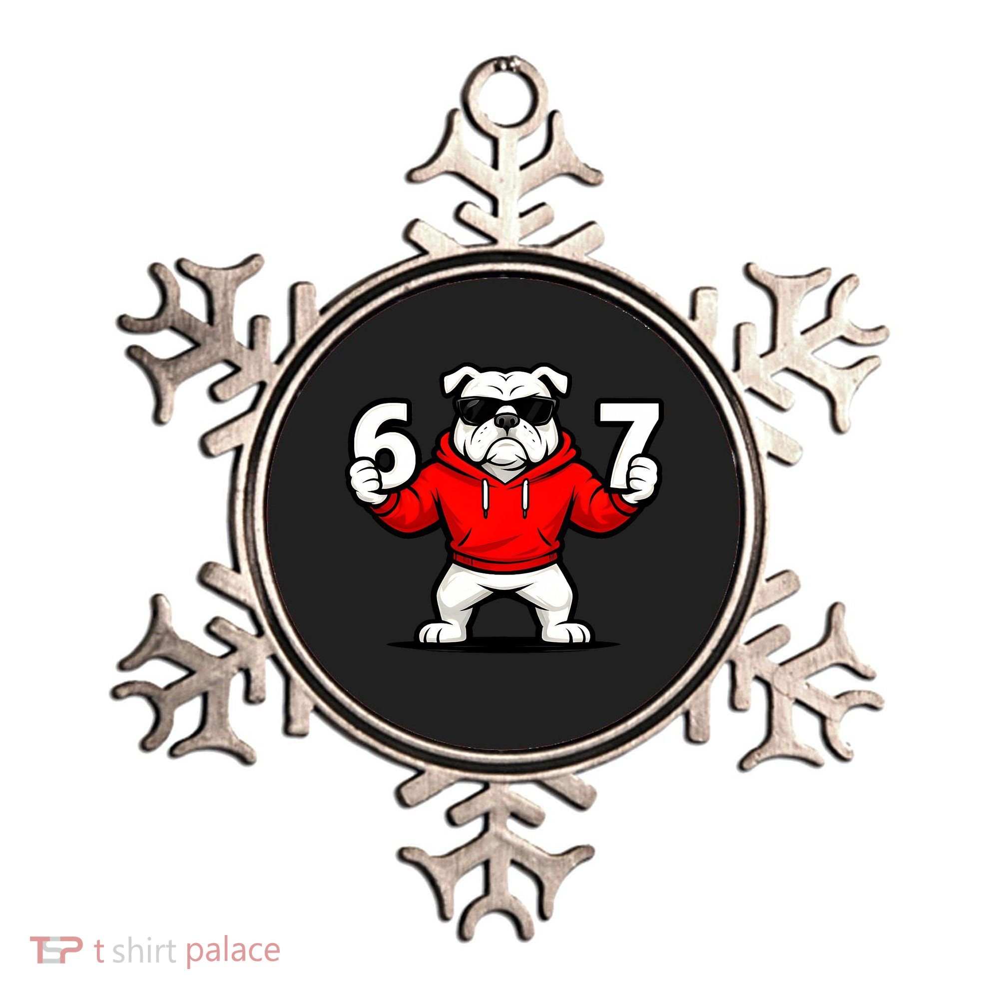 Six Seven 67 Meme Bulldogs Number 6 And 7 Ornament