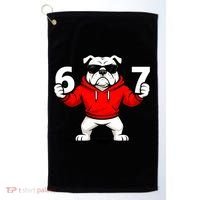 Six Seven 67 Meme Bulldogs Number 6 And 7 Golf Towel thumb 0