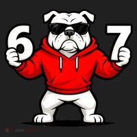 Six Seven 67 Meme Bulldogs Number 6 And 7 Golf Towel thumb 3