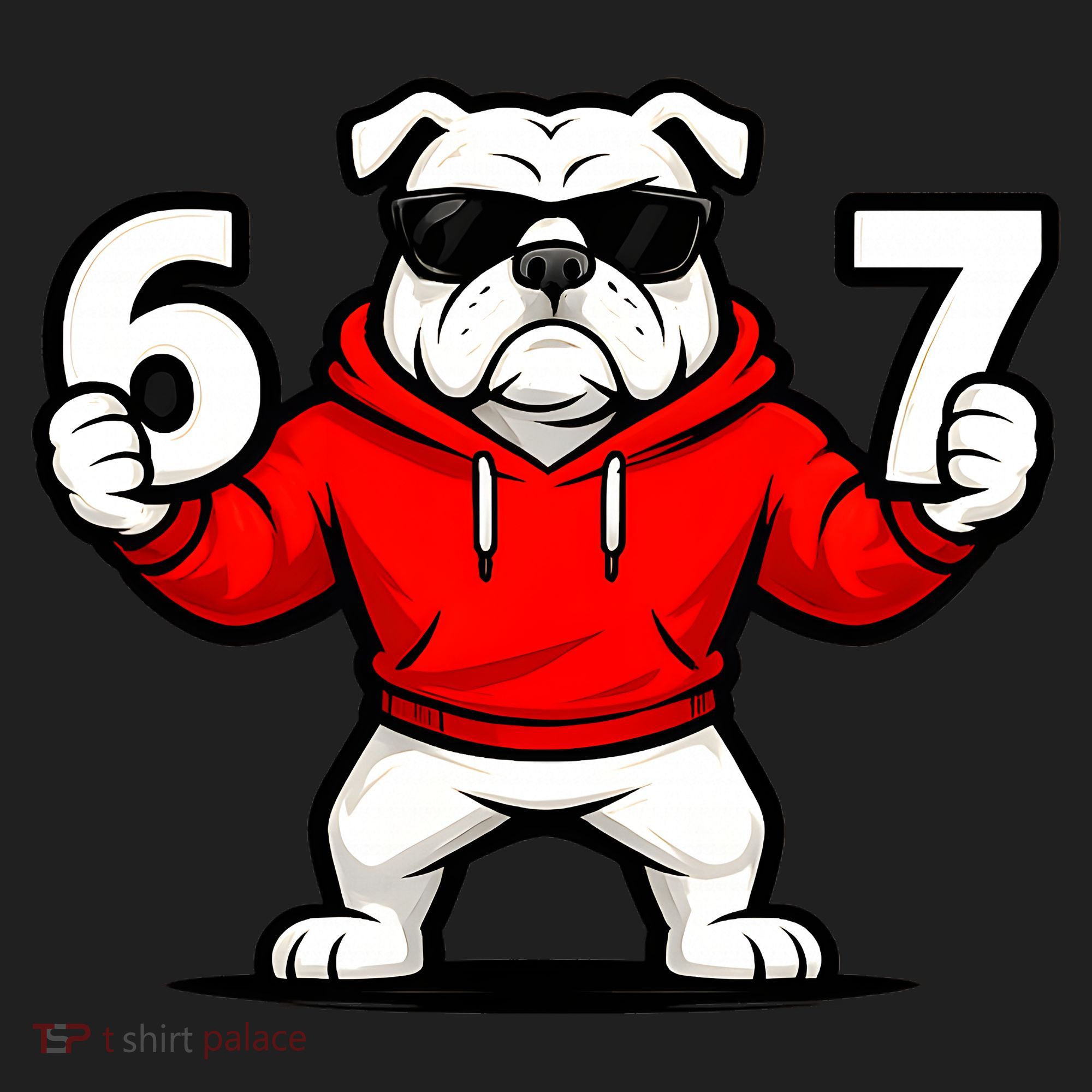 Six Seven 67 Meme Bulldogs Number 6 And 7 Golf Towel