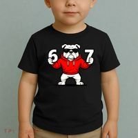 Six Seven 67 Meme Bulldogs Number 6 And 7 Toddler T-Shirt thumb 2
