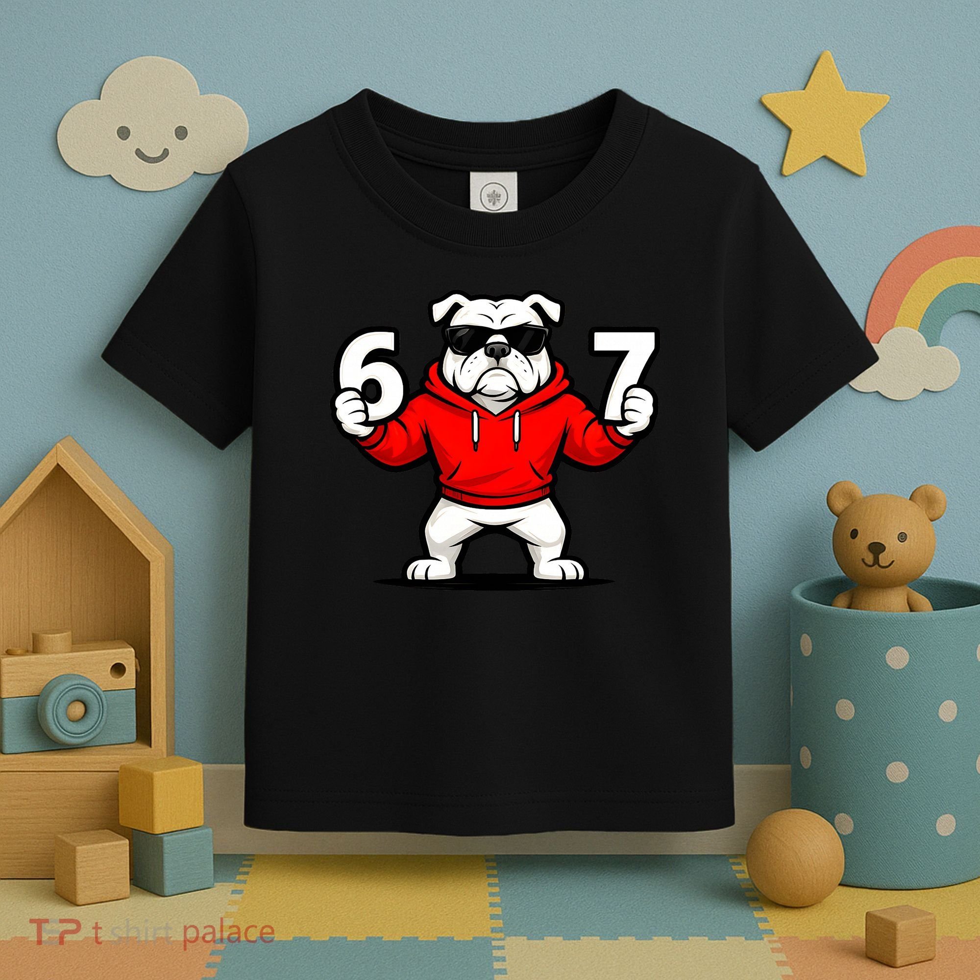 Six Seven 67 Meme Bulldogs Number 6 And 7 Toddler T-Shirt