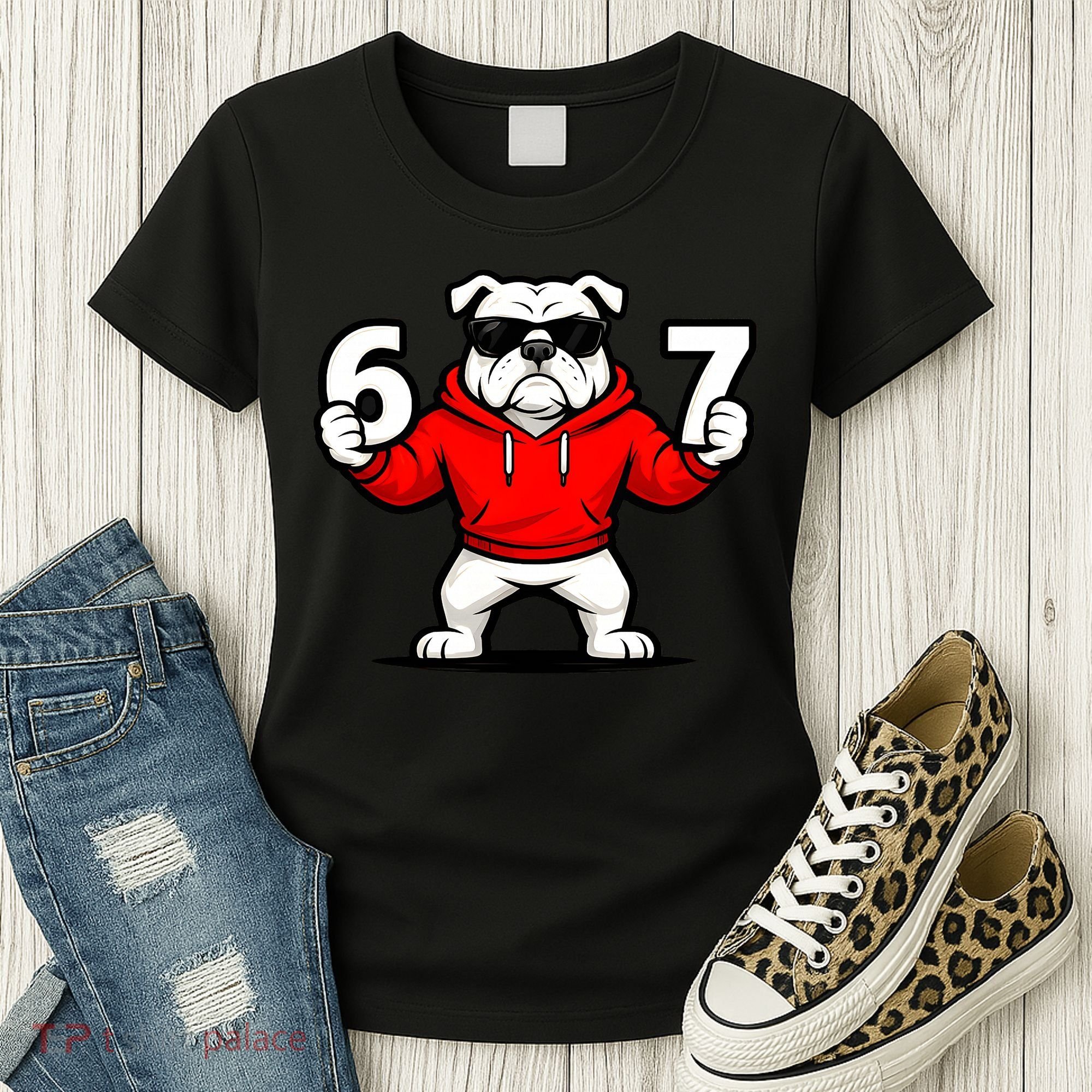 Six Seven 67 Meme Bulldogs Number 6 And 7 Women's T-Shirt