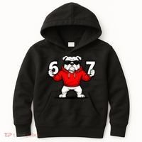 Six Seven 67 Meme Bulldogs Number 6 And 7 Kids Hoodie thumb 0