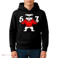 Six Seven 67 Meme Bulldogs Number 6 And 7 Kids Hoodie thumb 4