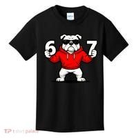 Six Seven 67 Meme Bulldogs Number 6 And 7 Kids T-Shirt thumb 0