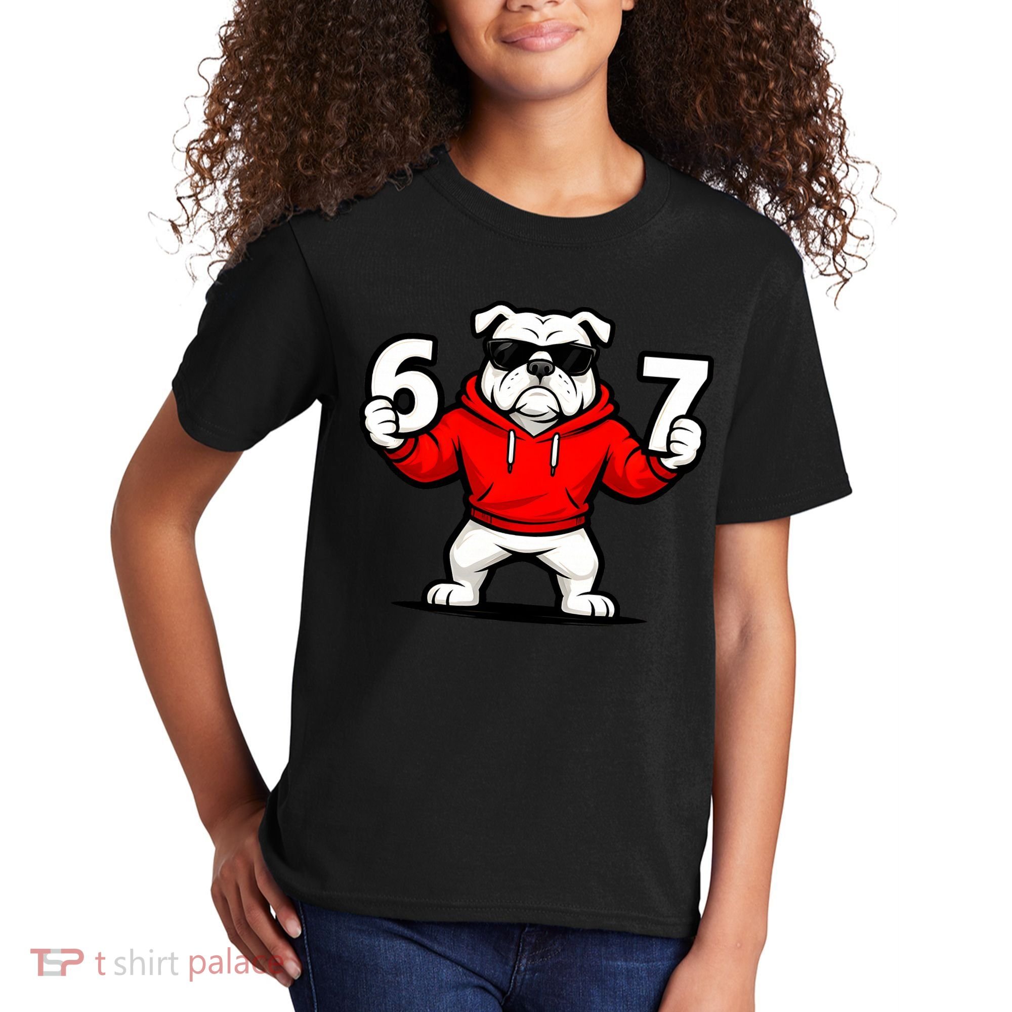 Six Seven 67 Meme Bulldogs Number 6 And 7 Kids T-Shirt