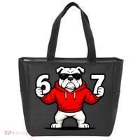 Six Seven 67 Meme Bulldogs Number 6 And 7 Tote Bag thumb 0